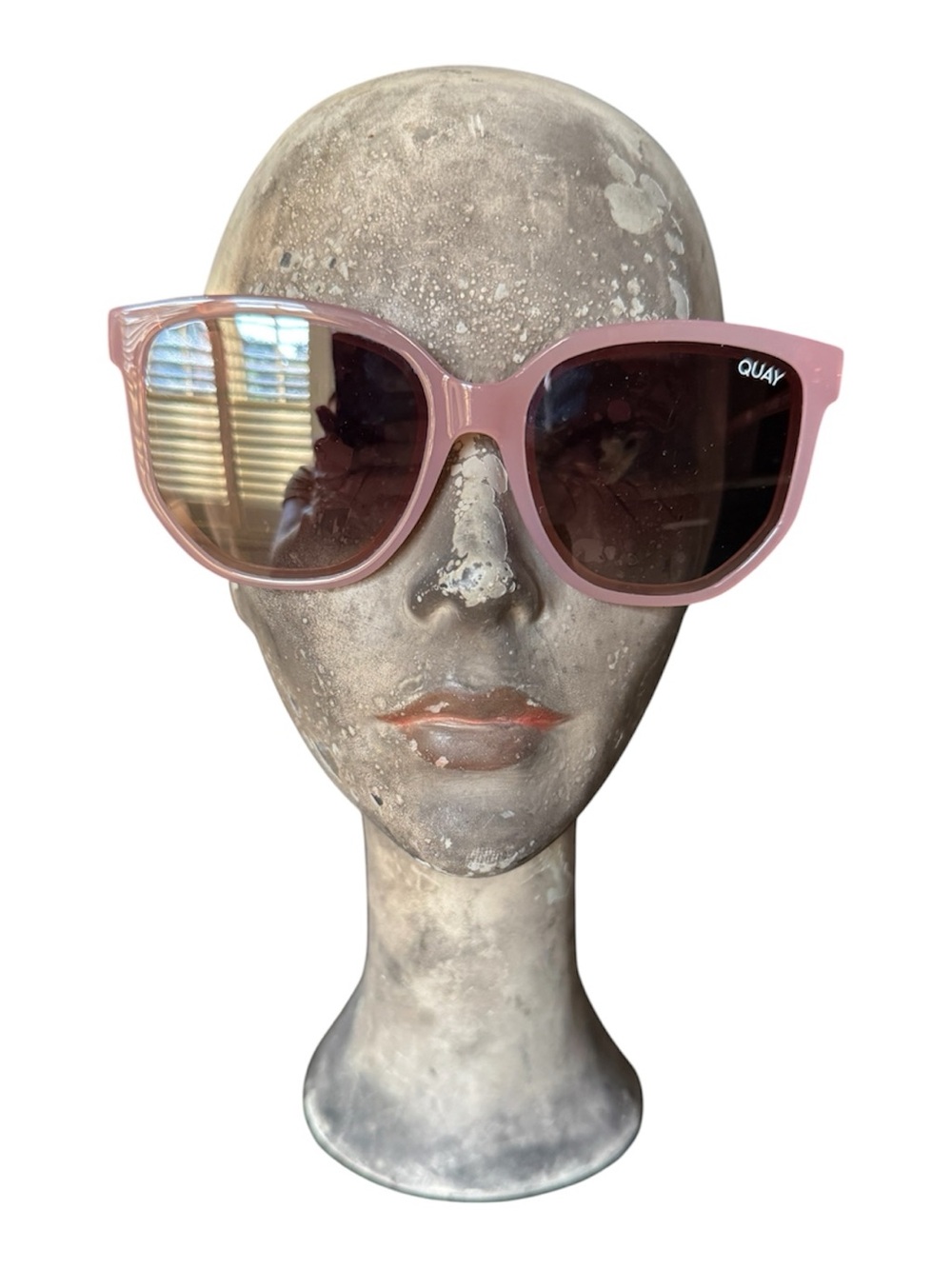 Quay Australia Blush Pink Square Sunglasses with Gradient Lenses
